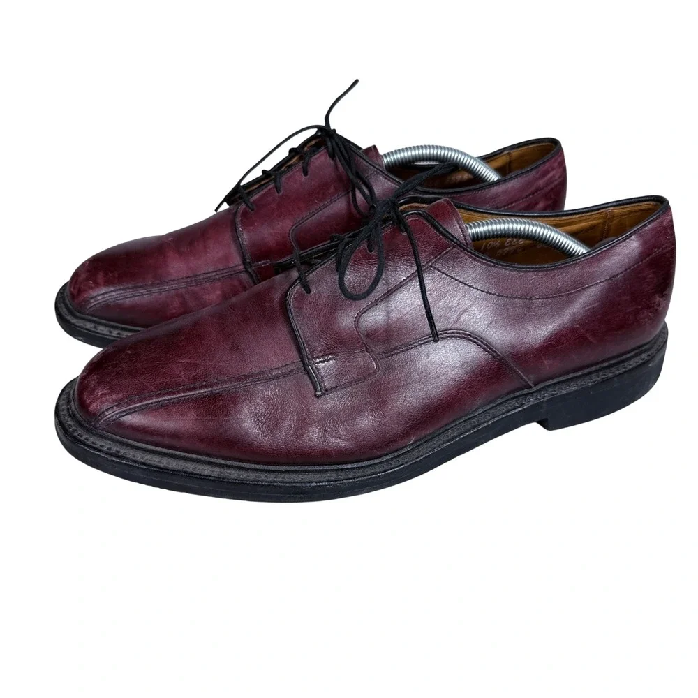 Allen Edmonds Benton Derby Mens 10.5 EEE Burgundy Leather Split Toe Oxford 5971